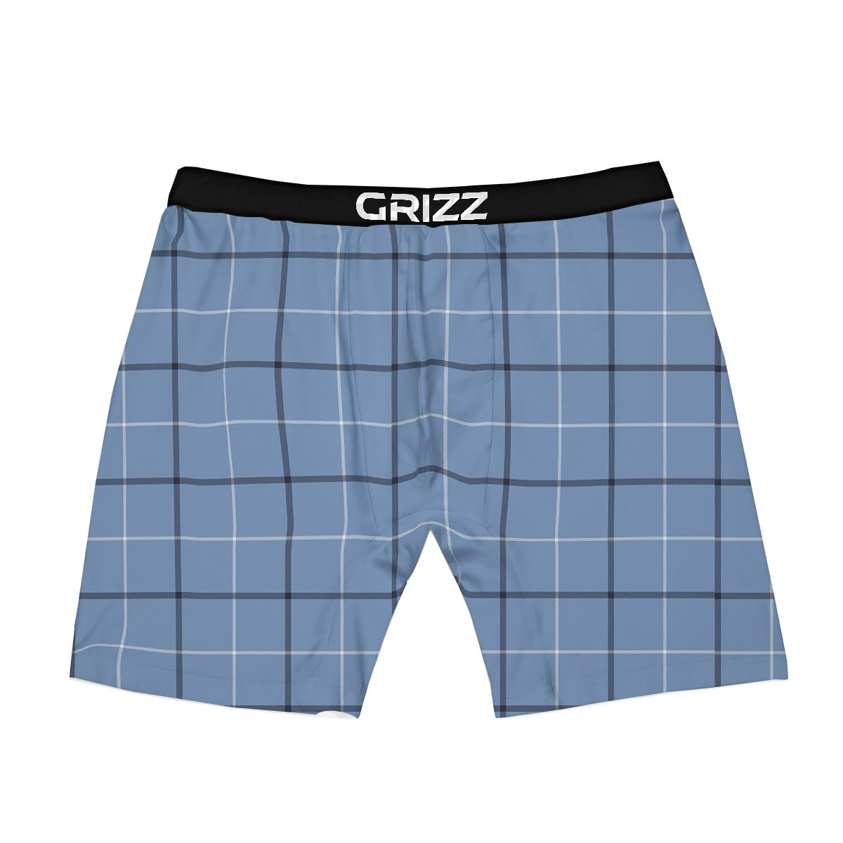Tattersall Solf Blue Print Pattern Boxer Briefs-grizzshop