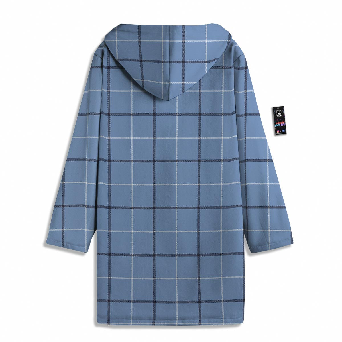 Tattersall Solf Blue Print Pattern Men's Windbreaker Jacket-grizzshop
