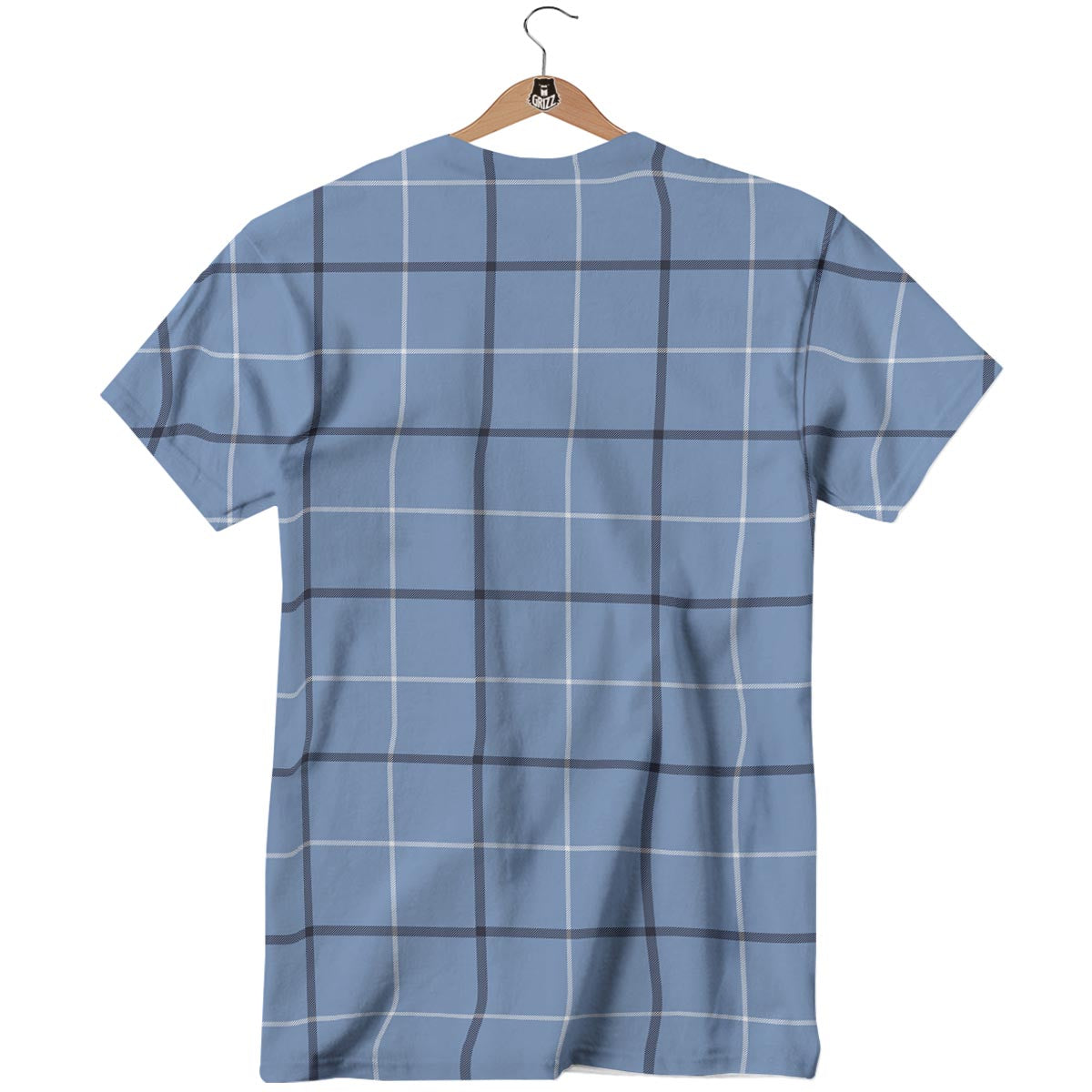 Tattersall Solf Blue Print Pattern T-Shirt-grizzshop