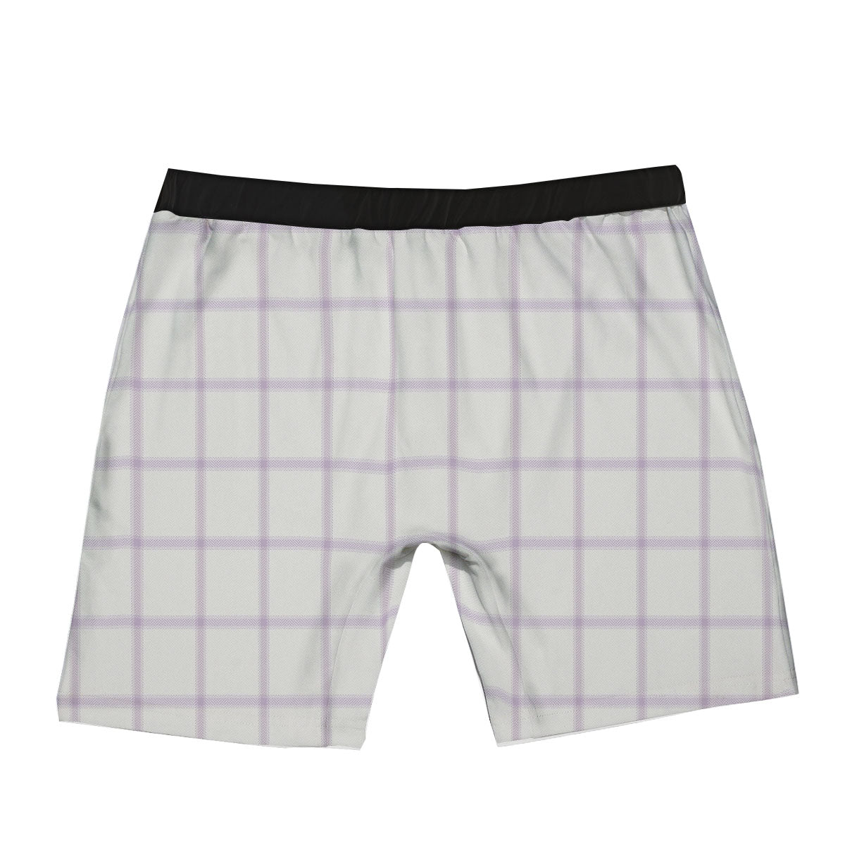 Tattersall White And Purple Print Pattern Boxer Briefs-grizzshop