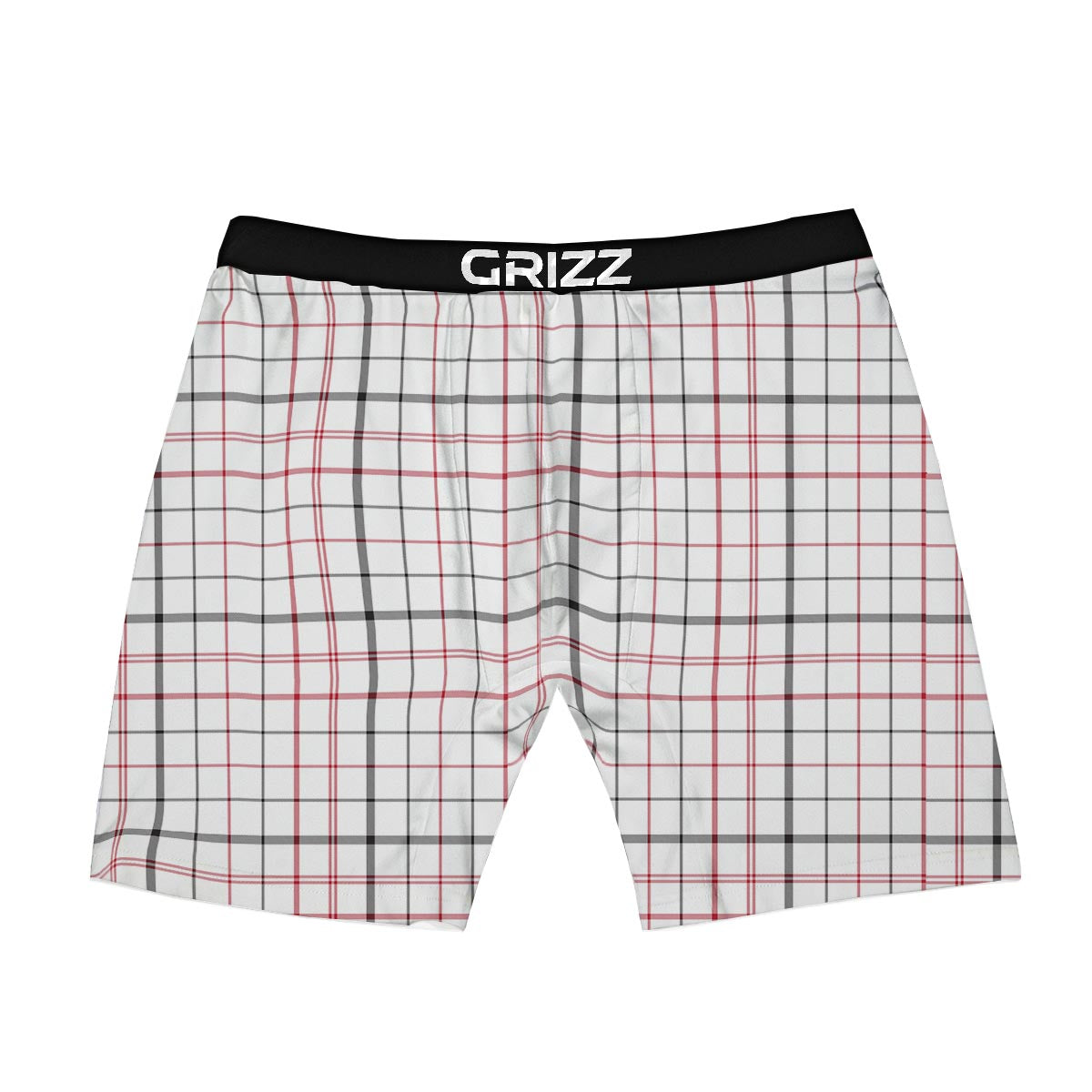 Tattersall White And Red Print Pattern Boxer Briefs-grizzshop
