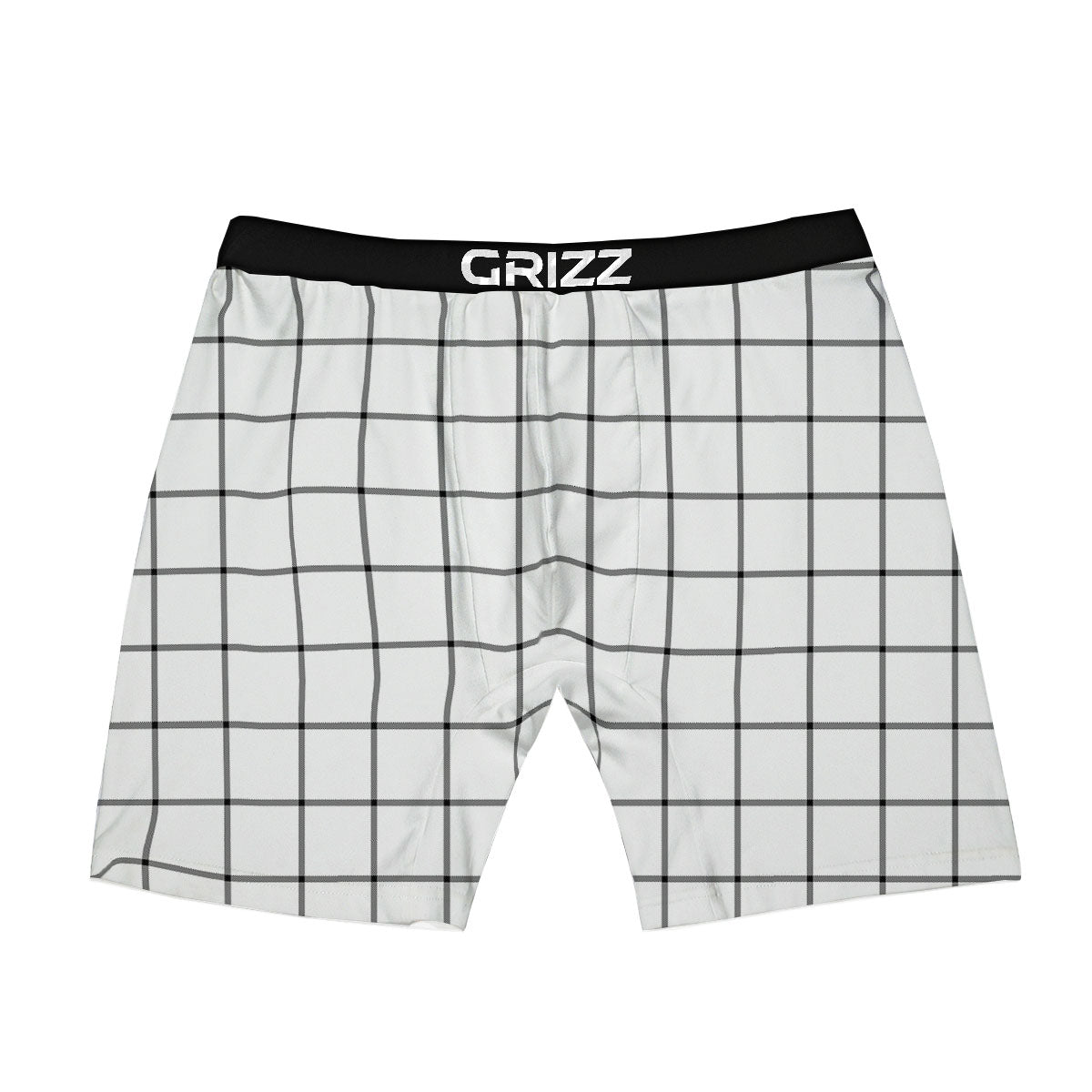 Tattersall White Print Pattern Boxer Briefs-grizzshop