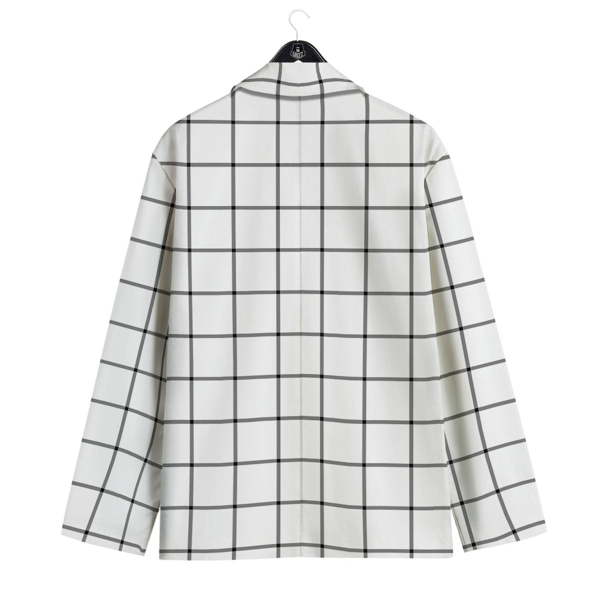 Tattersall White Print Pattern Men's Sport Coat-grizzshop