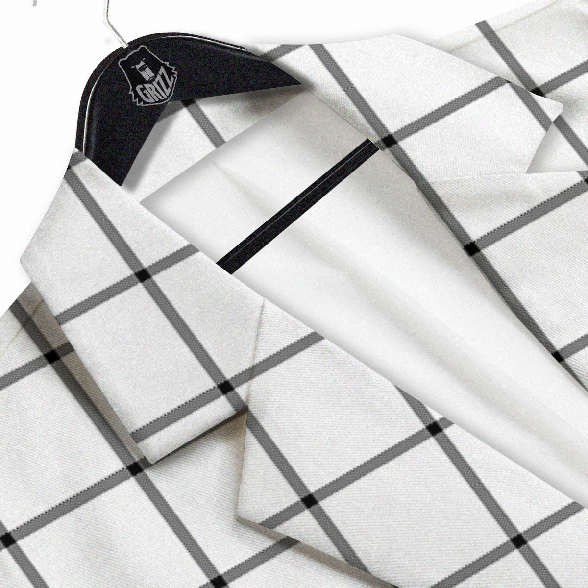 Tattersall White Print Pattern Men's Sport Coat-grizzshop