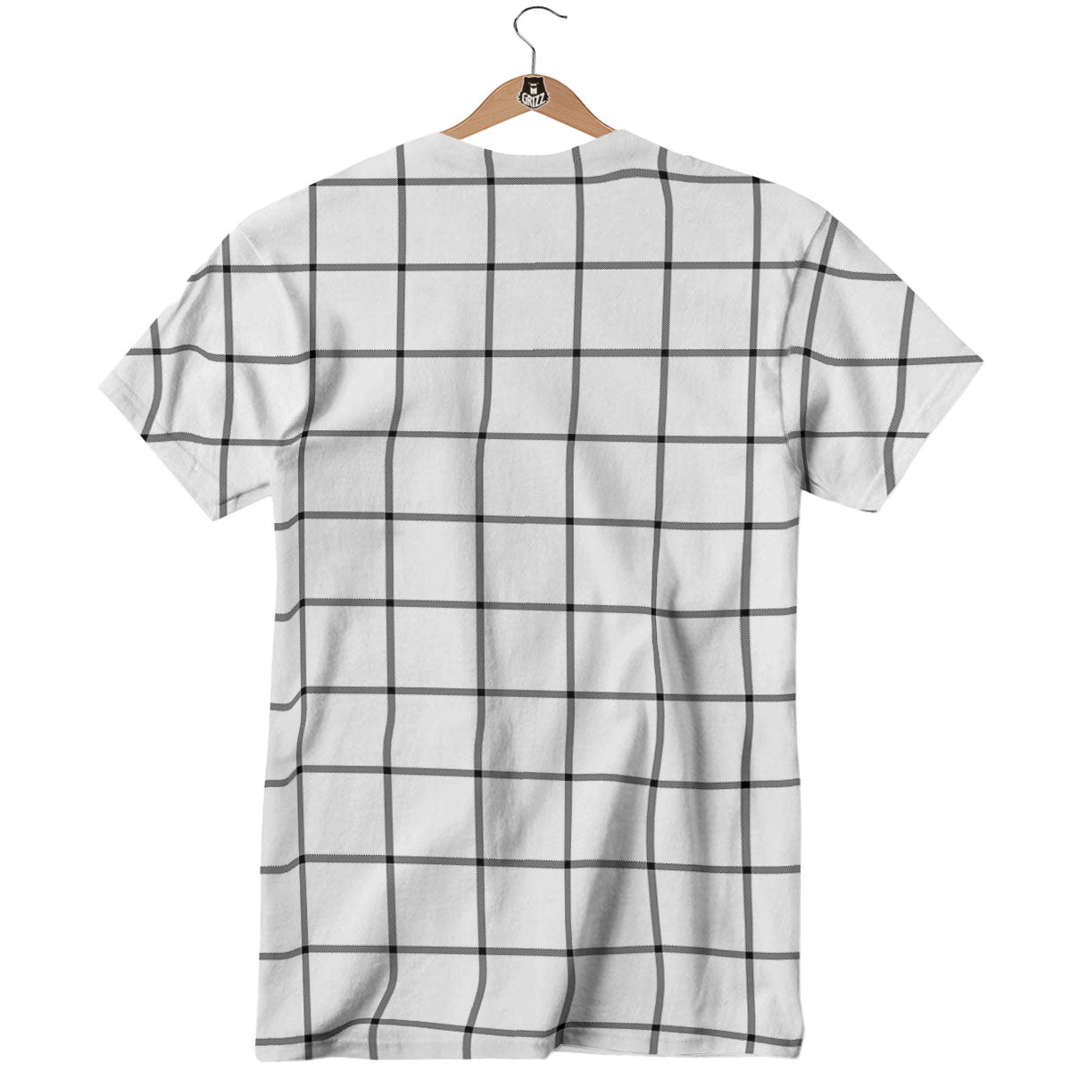 Tattersall White Print Pattern T-Shirt-grizzshop