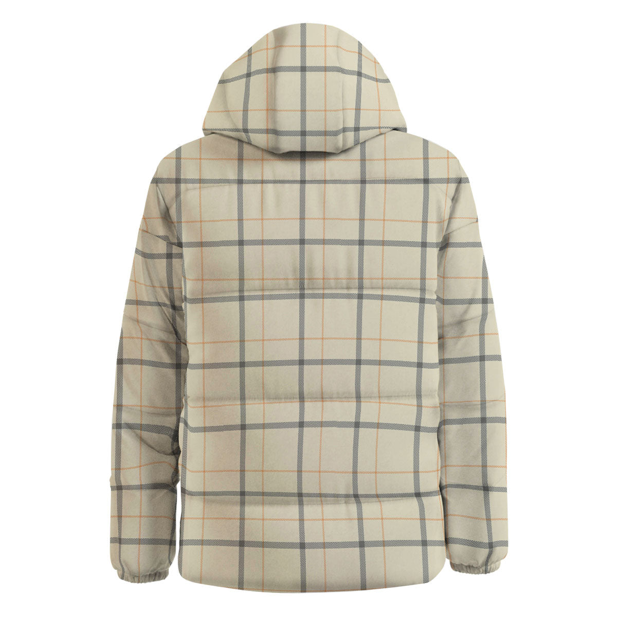 Tattersall Yellow And Beige Print Pattern Down Jacket-grizzshop