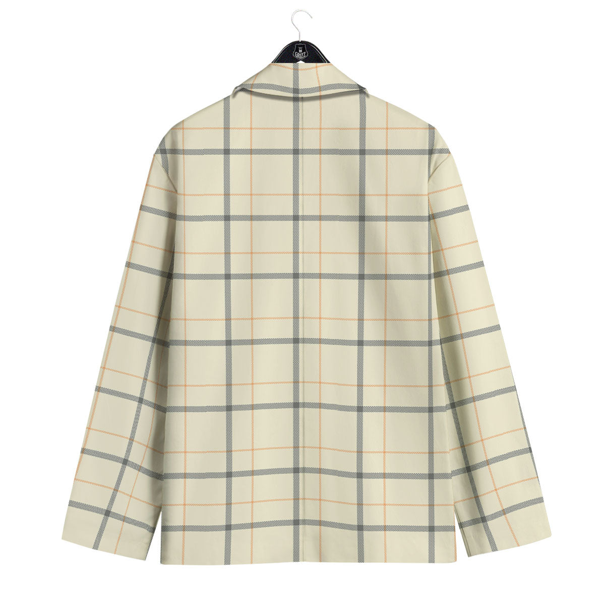 Tattersall Yellow And Beige Print Pattern Men's Sport Coat-grizzshop
