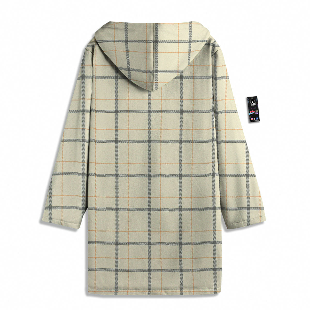 Tattersall Yellow And Beige Print Pattern Men's Windbreaker Jacket-grizzshop
