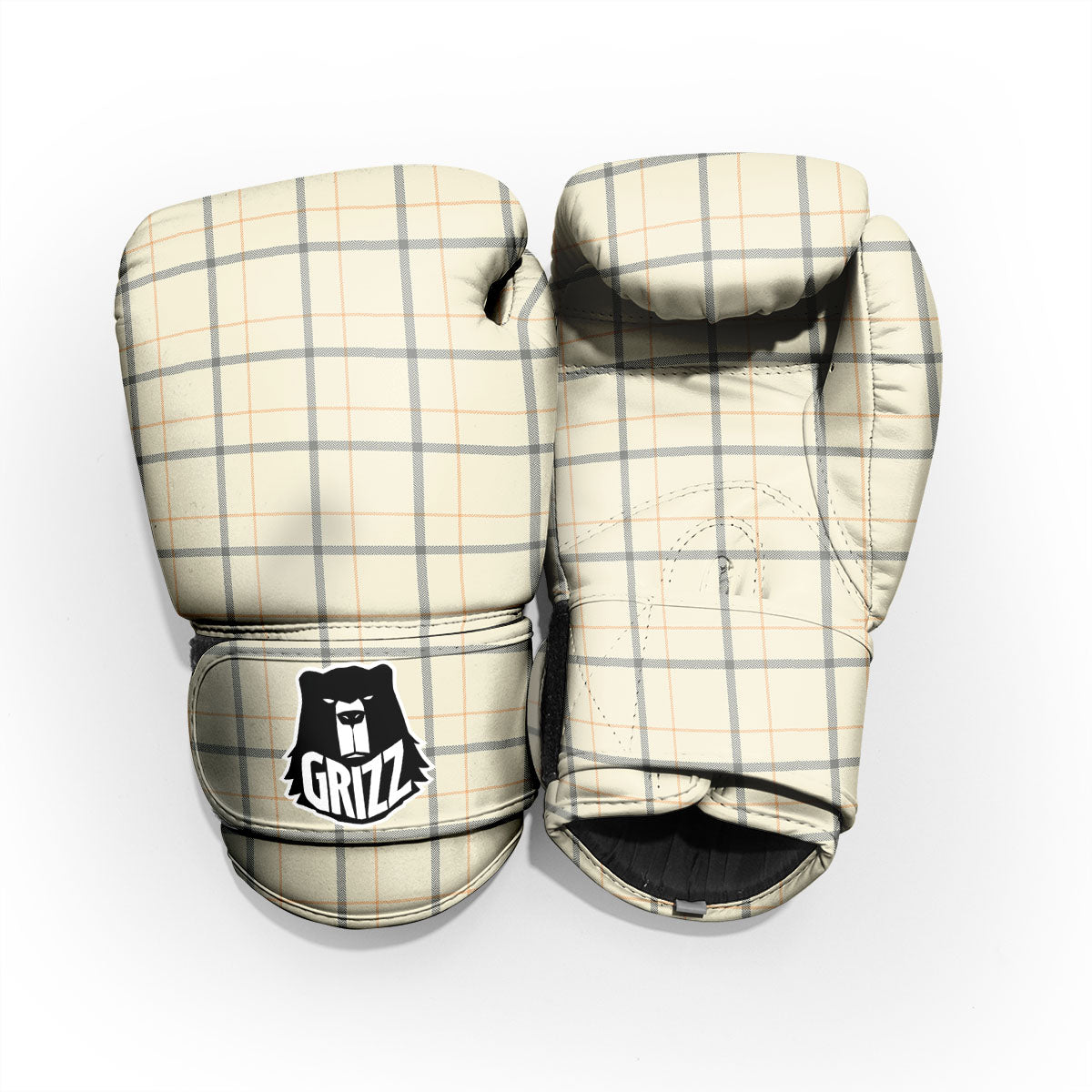 Tattersall Yellow And Beige Print Pattern Pro Boxing Glove