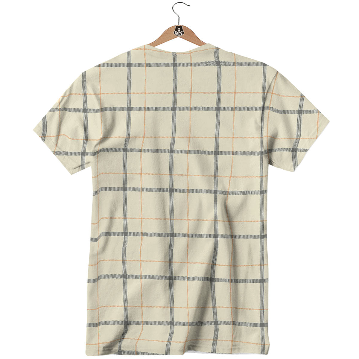 Tattersall Yellow And Beige Print Pattern T-Shirt-grizzshop