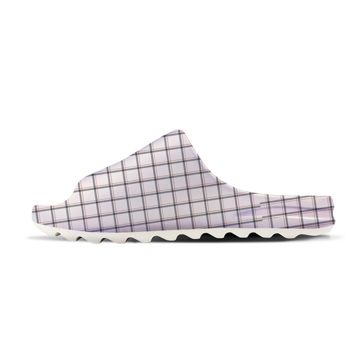 Tattersall Beige Print Pattern Sandals-grizzshop