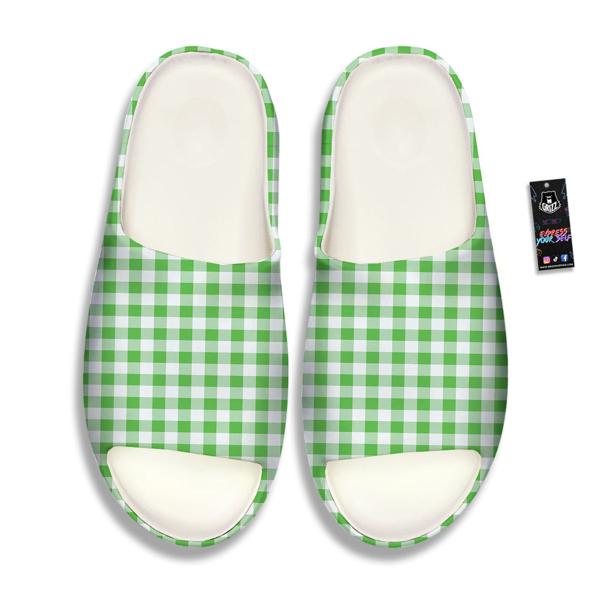 Tattersall Green Print Pattern Sandals-grizzshop