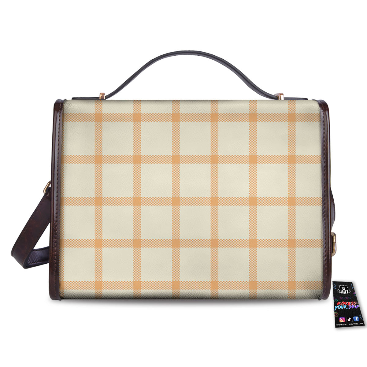 Tattersall Orange Pastel Print Pattern Women's Satchel Bag