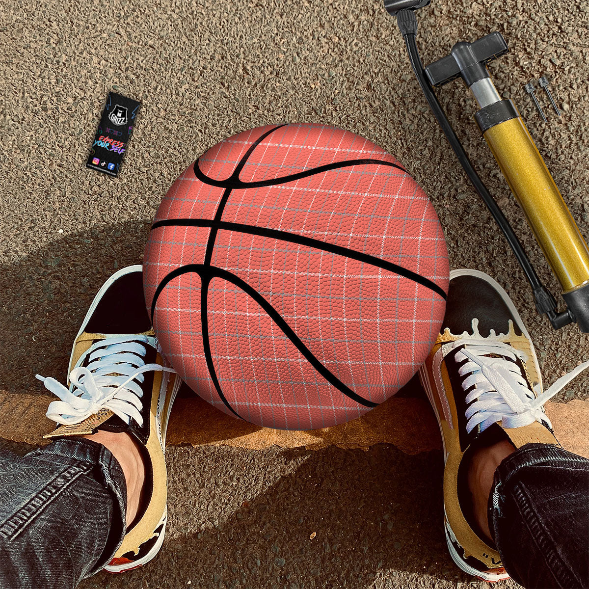 Tattersall Pastel Orange Print Pattern Basketball