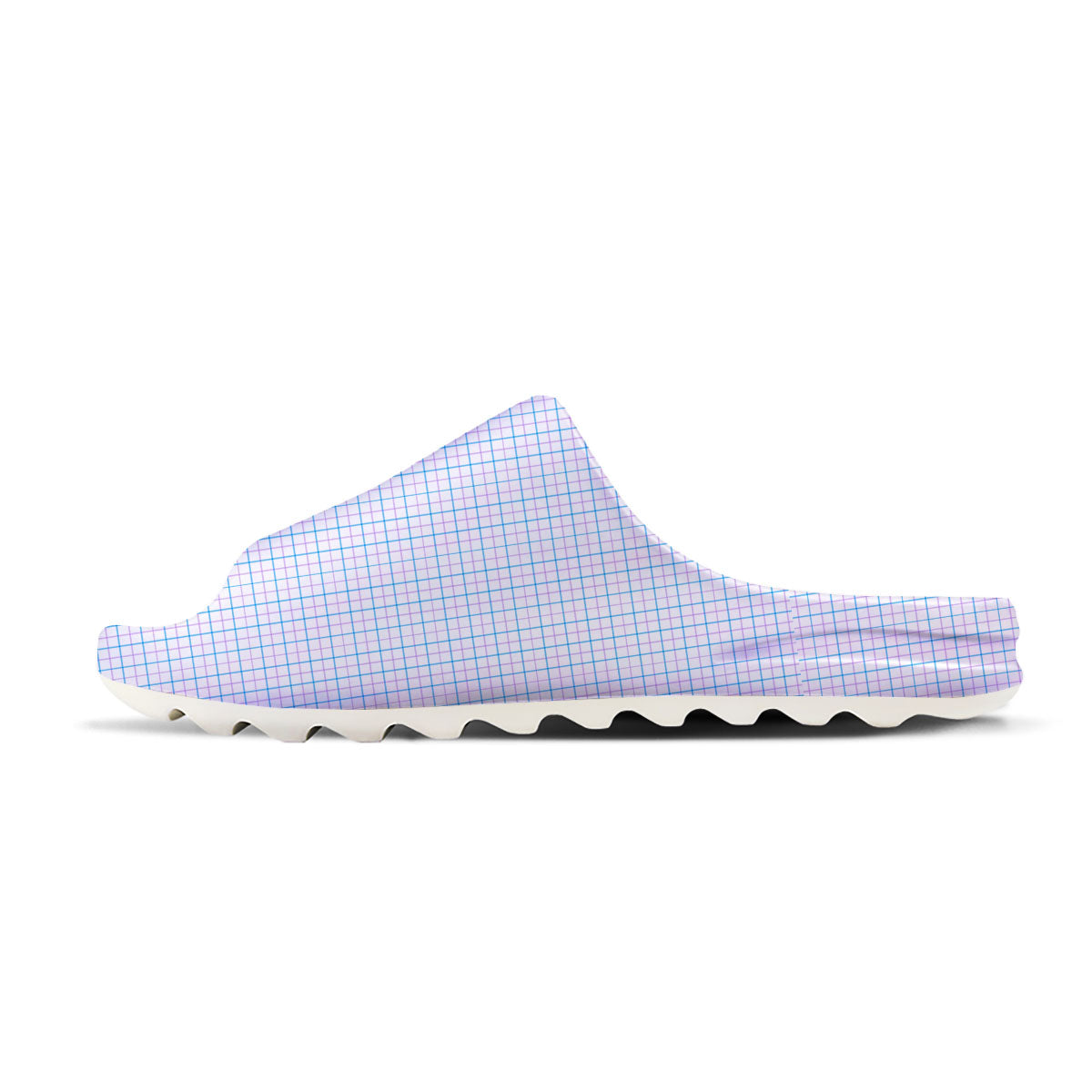 Tattersall Purple And Blue Line Print Pattern Sandals-grizzshop