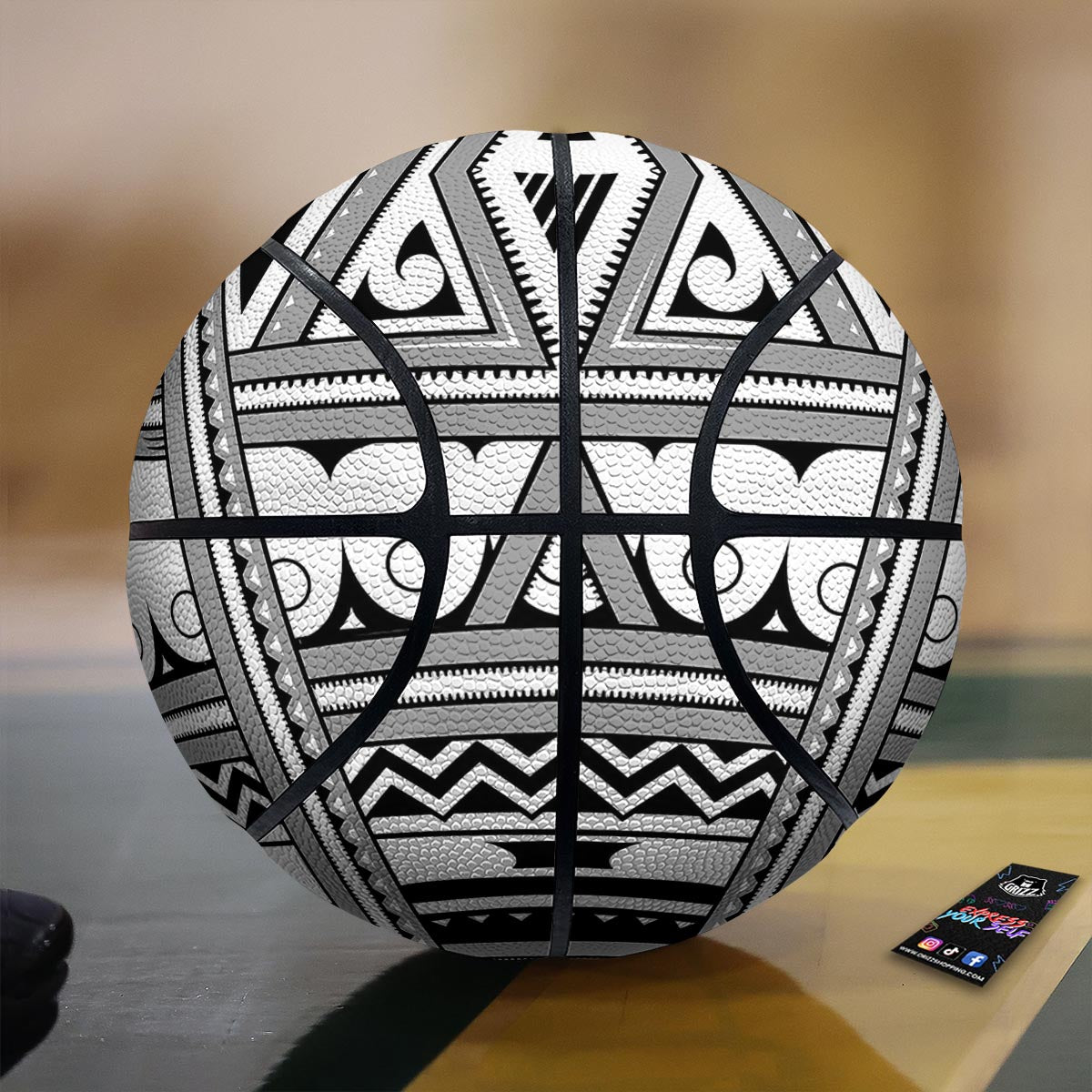 Tatto Polynesian Tribal Maori Print Basketball