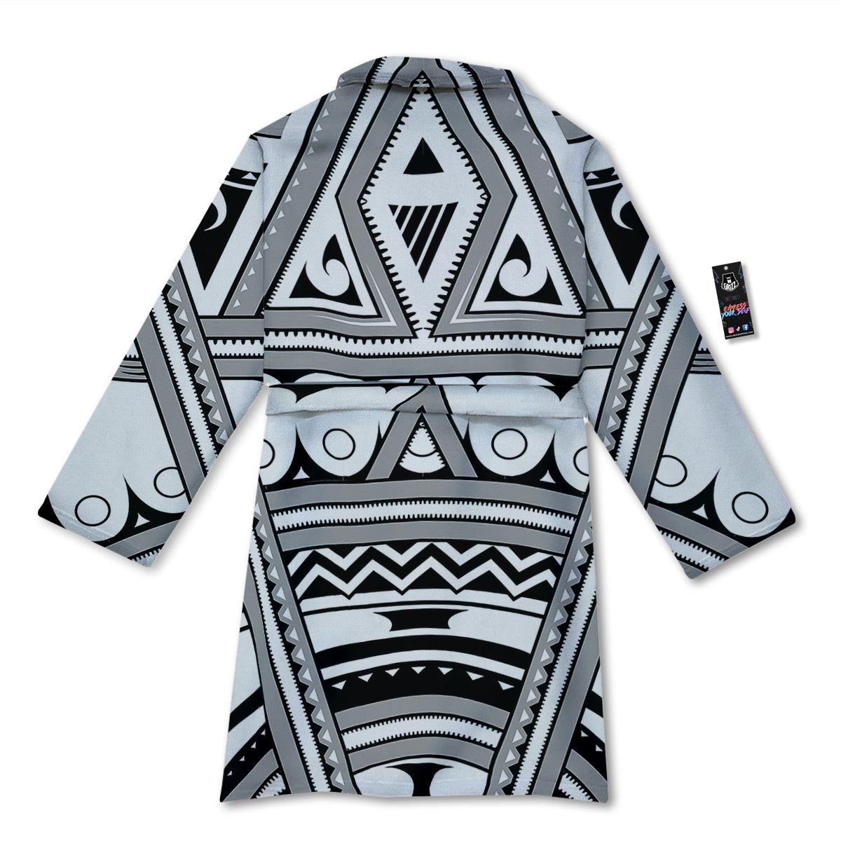 Tatto Polynesian Tribal Maori Print Bathrobe-grizzshop