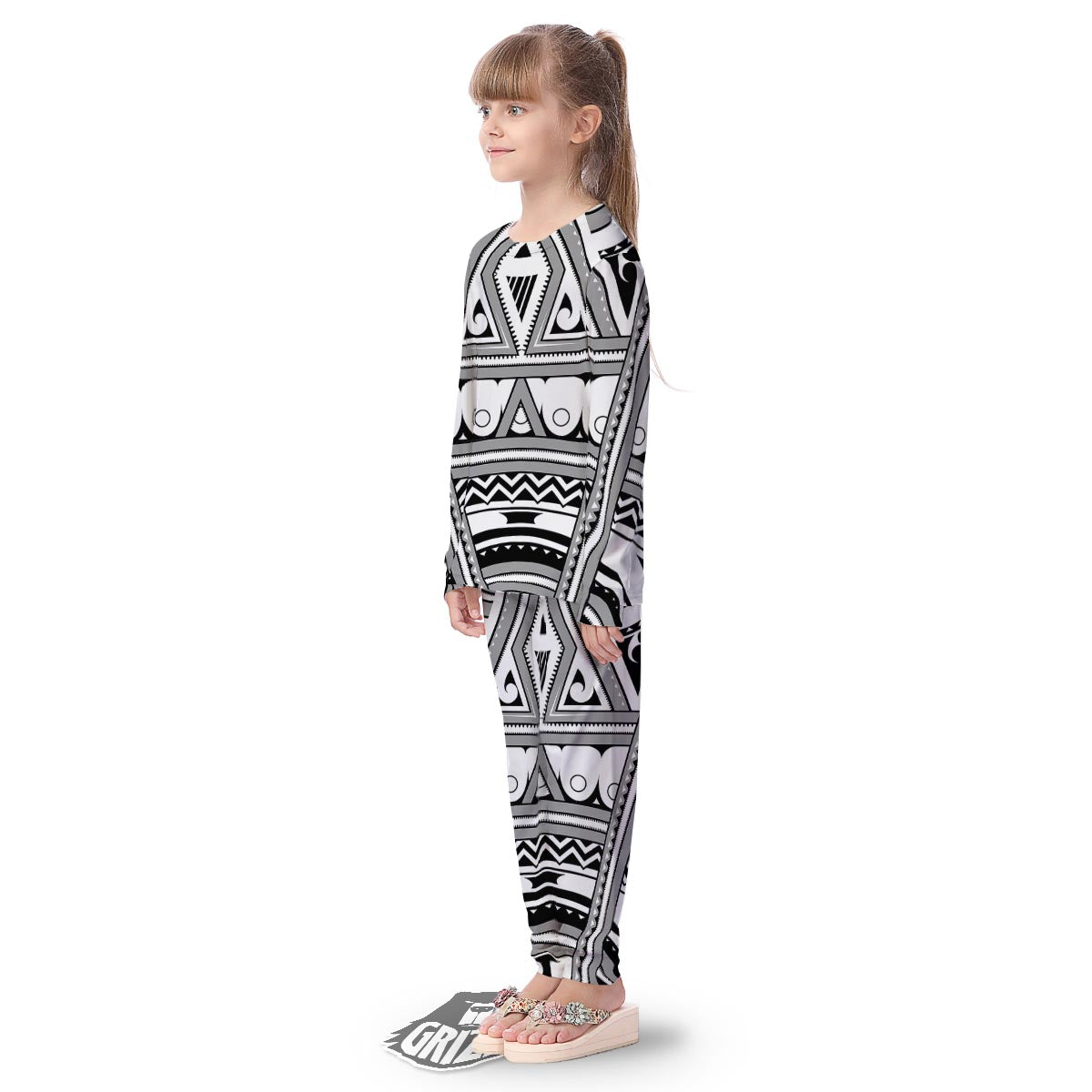 Tatto Polynesian Tribal Maori Print Kid's Pajamas-grizzshop