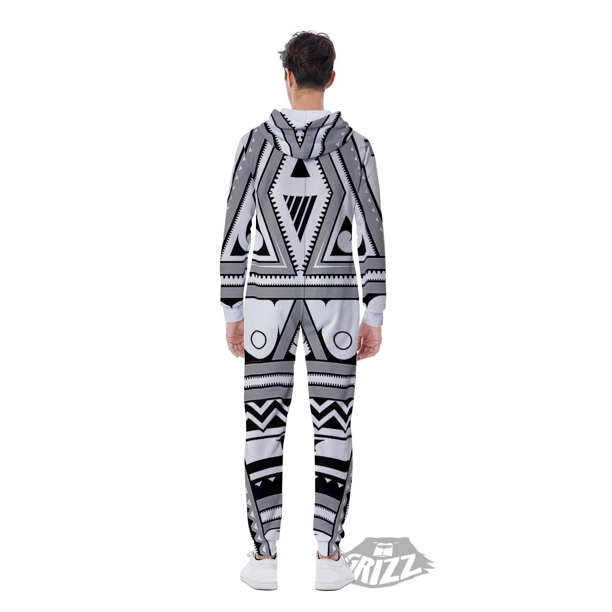 Tatto Polynesian Tribal Maori Print Men's Jumpsuit-grizzshop