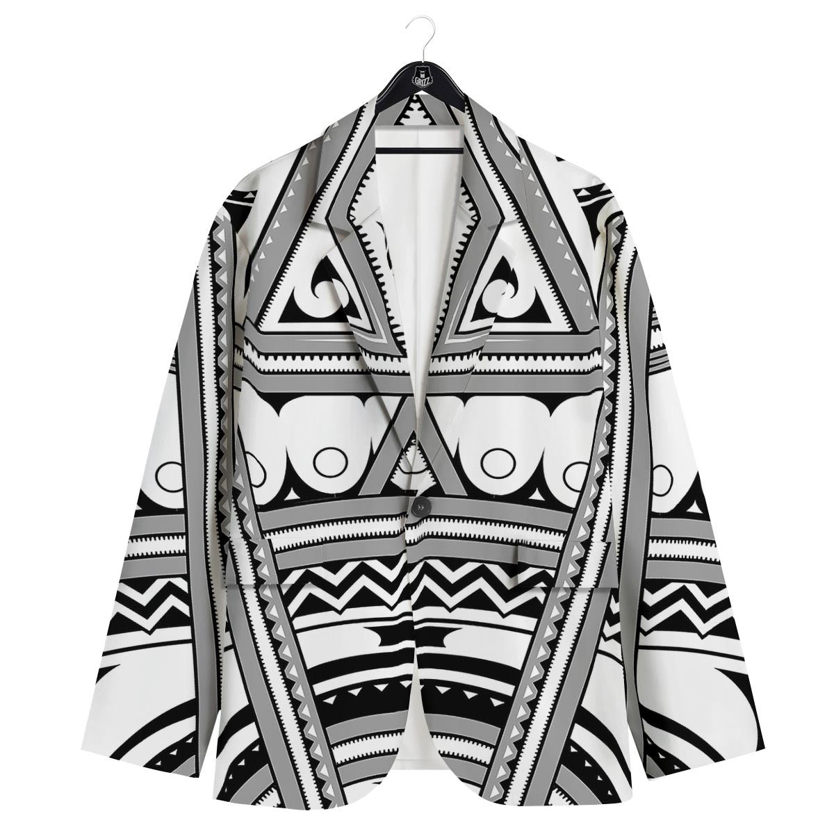 Tatto Polynesian Tribal Maori Print Men's Sport Coat-grizzshop
