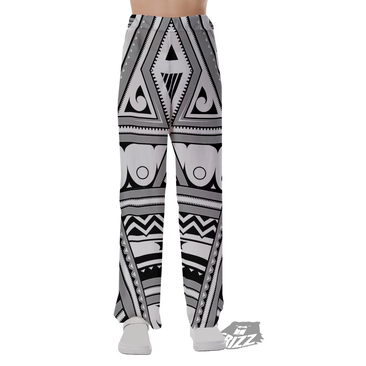 Tatto Polynesian Tribal Maori Print Pajama Pants-grizzshop