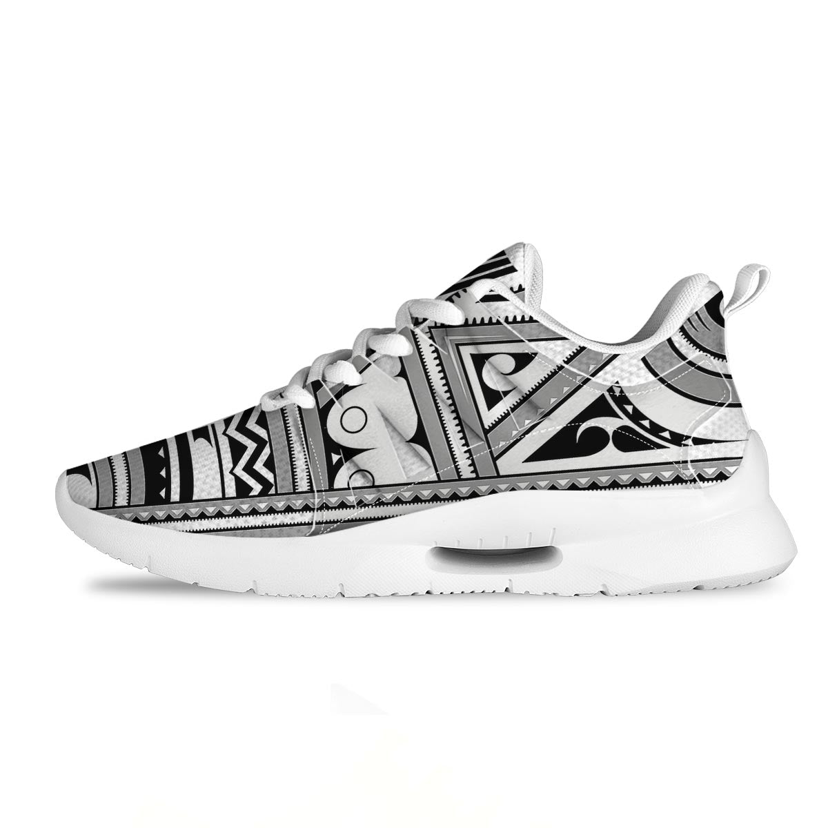 Tatto Polynesian Tribal Maori Print Tennis Shoes-grizzshop
