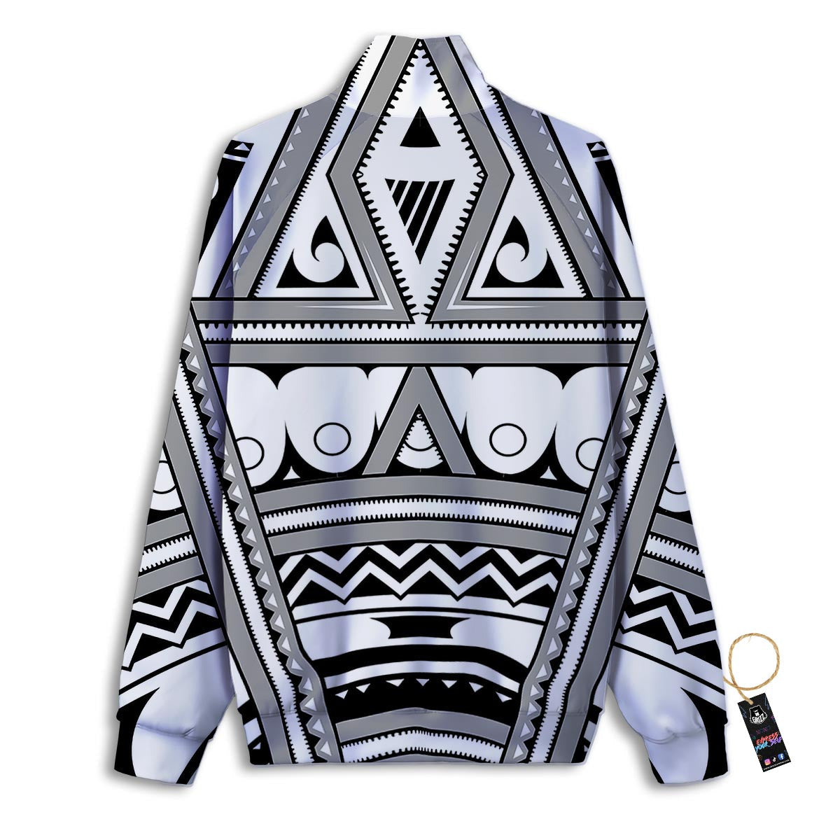 Tatto Polynesian Tribal Maori Print Track Jacket-grizzshop