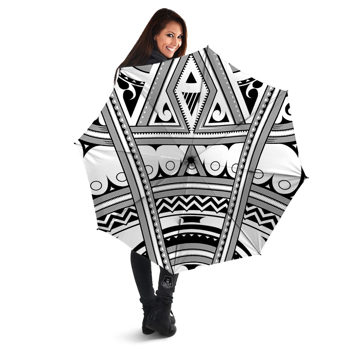 Tatto Polynesian Tribal Maori Print Umbrella-grizzshop