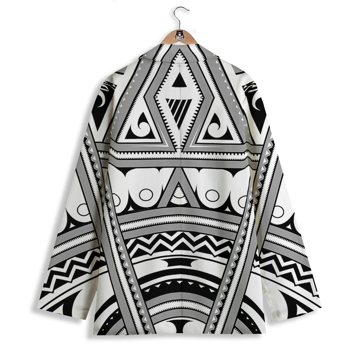 Tatto Polynesian Tribal Maori Print Women's Blazer-grizzshop