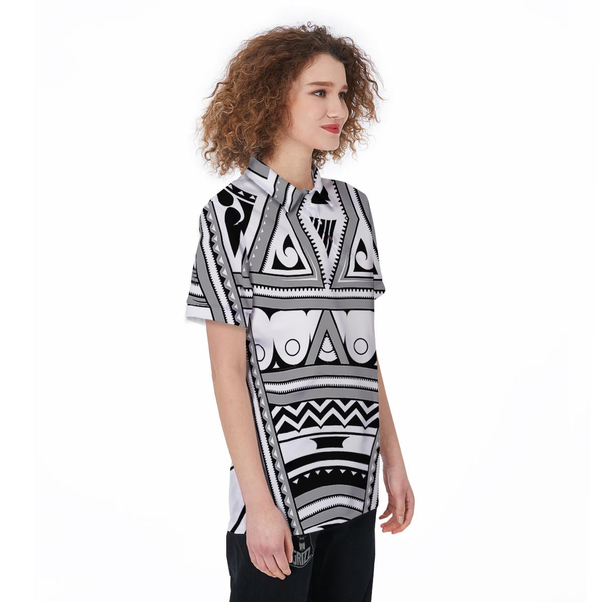 Tatto Polynesian Tribal Maori Print Women's Golf Shirts-grizzshop