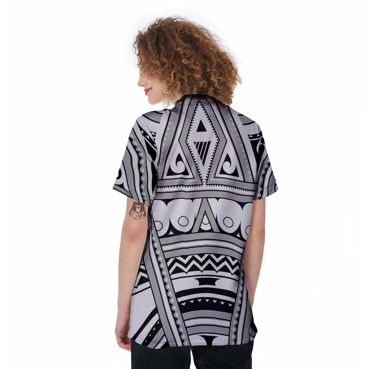 Tatto Polynesian Tribal Maori Print Women's Golf Shirts-grizzshop