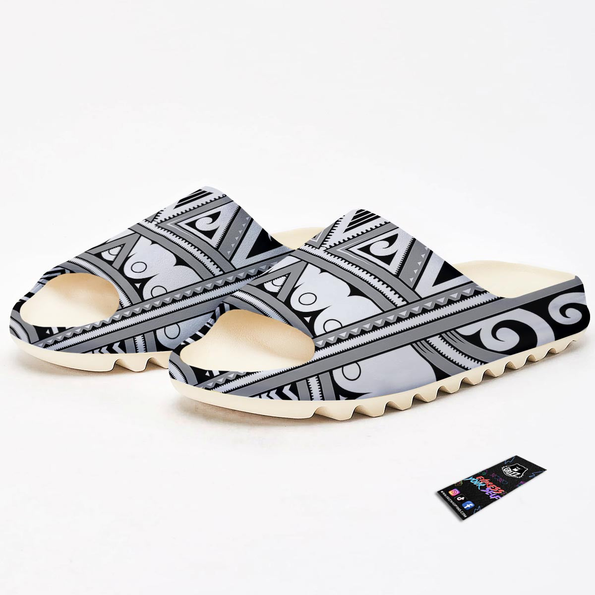 Tatto Polynesian Tribal Maori Print Sandals-grizzshop