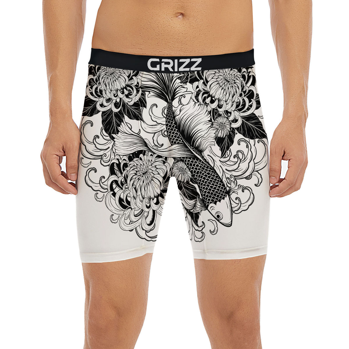 Tattoo Japanese Elemental Print Boxer Briefs-grizzshop