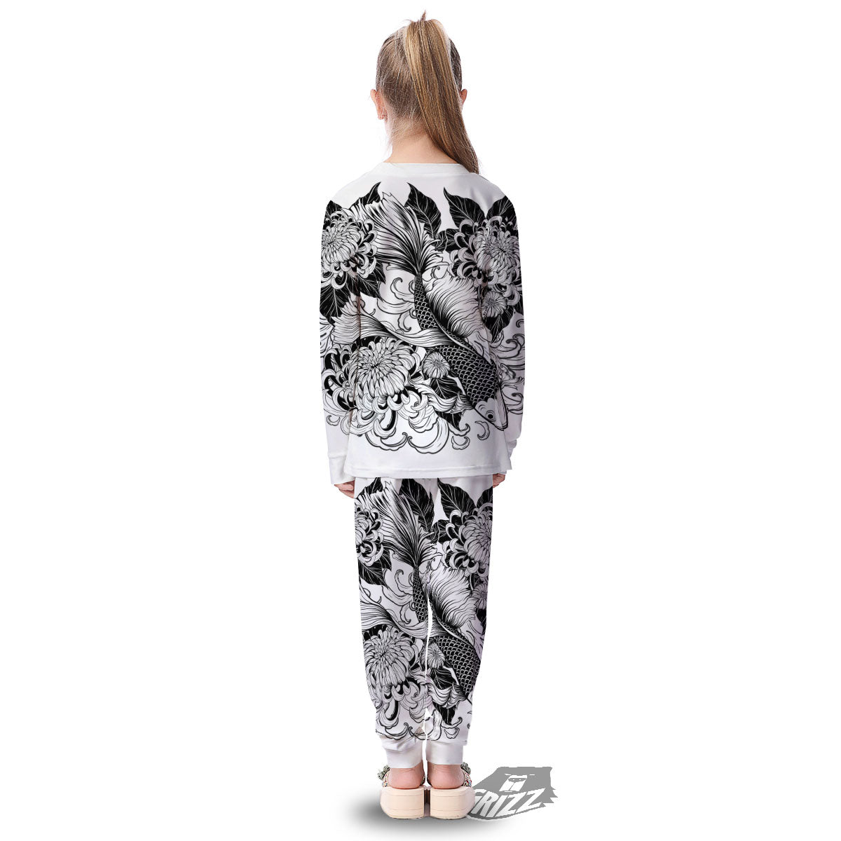 Tattoo Japanese Elemental Print Kid's Pajamas-grizzshop