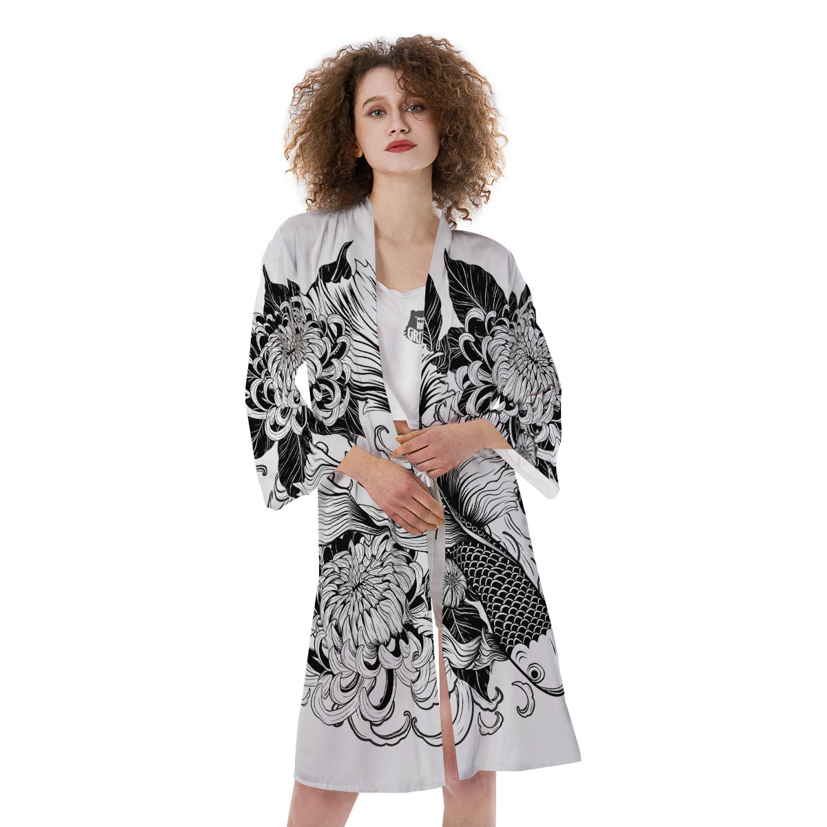 Tattoo Japanese Elemental Print Kimono-grizzshop