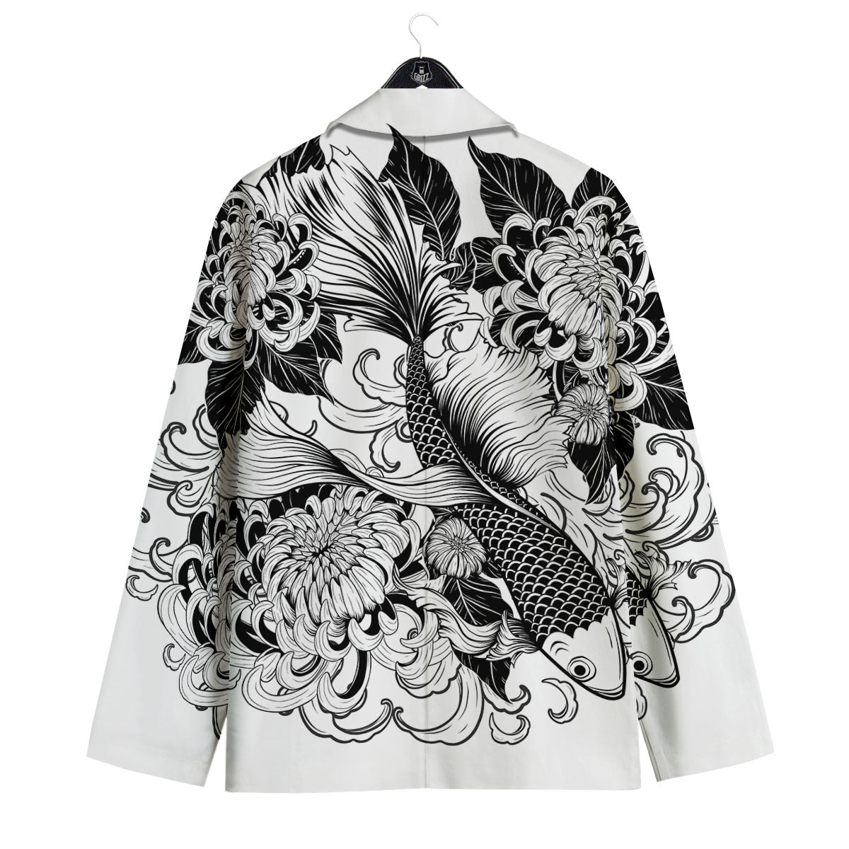 Tattoo Japanese Elemental Print Men's Sport Coat-grizzshop