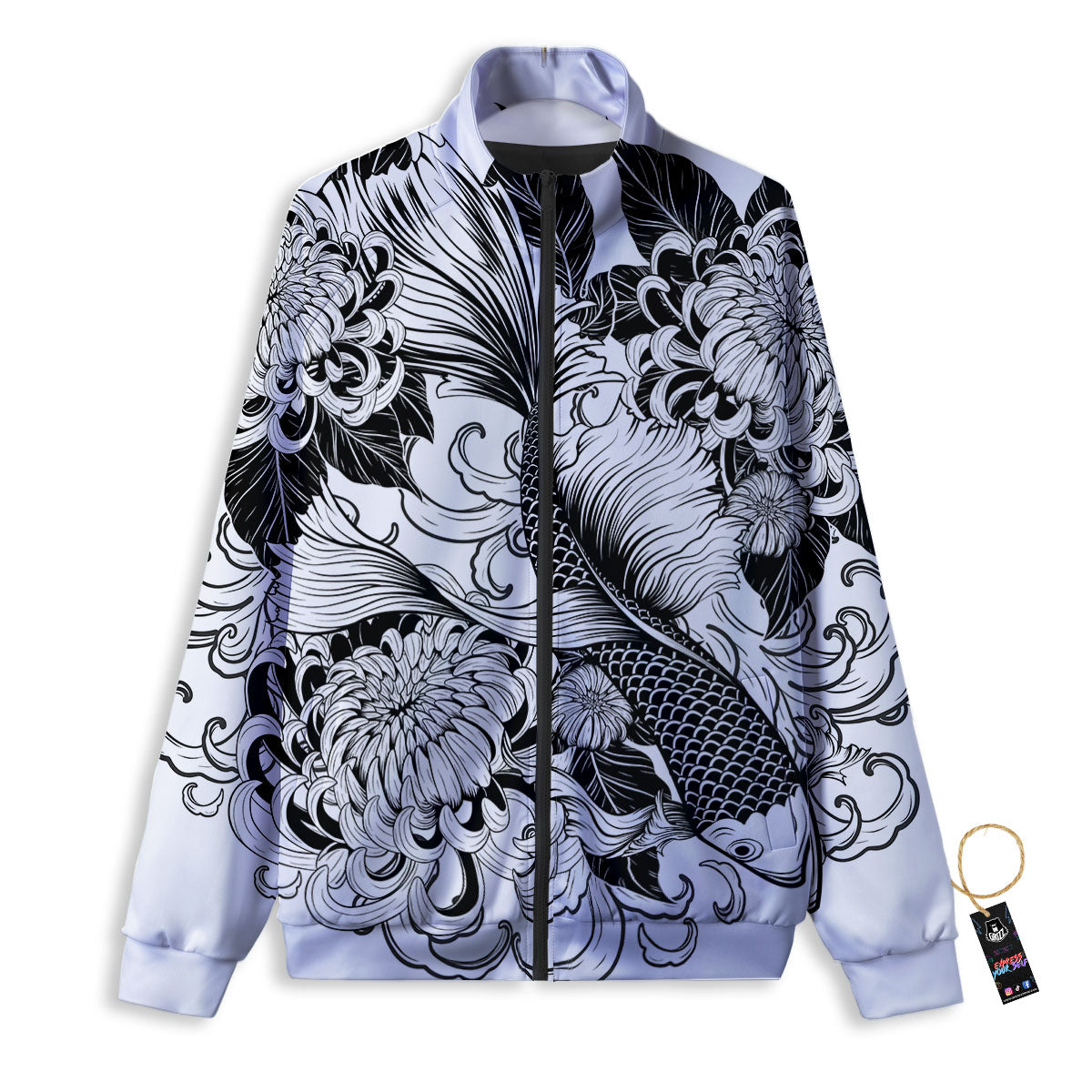 Tattoo Japanese Elemental Print Track Jacket-grizzshop