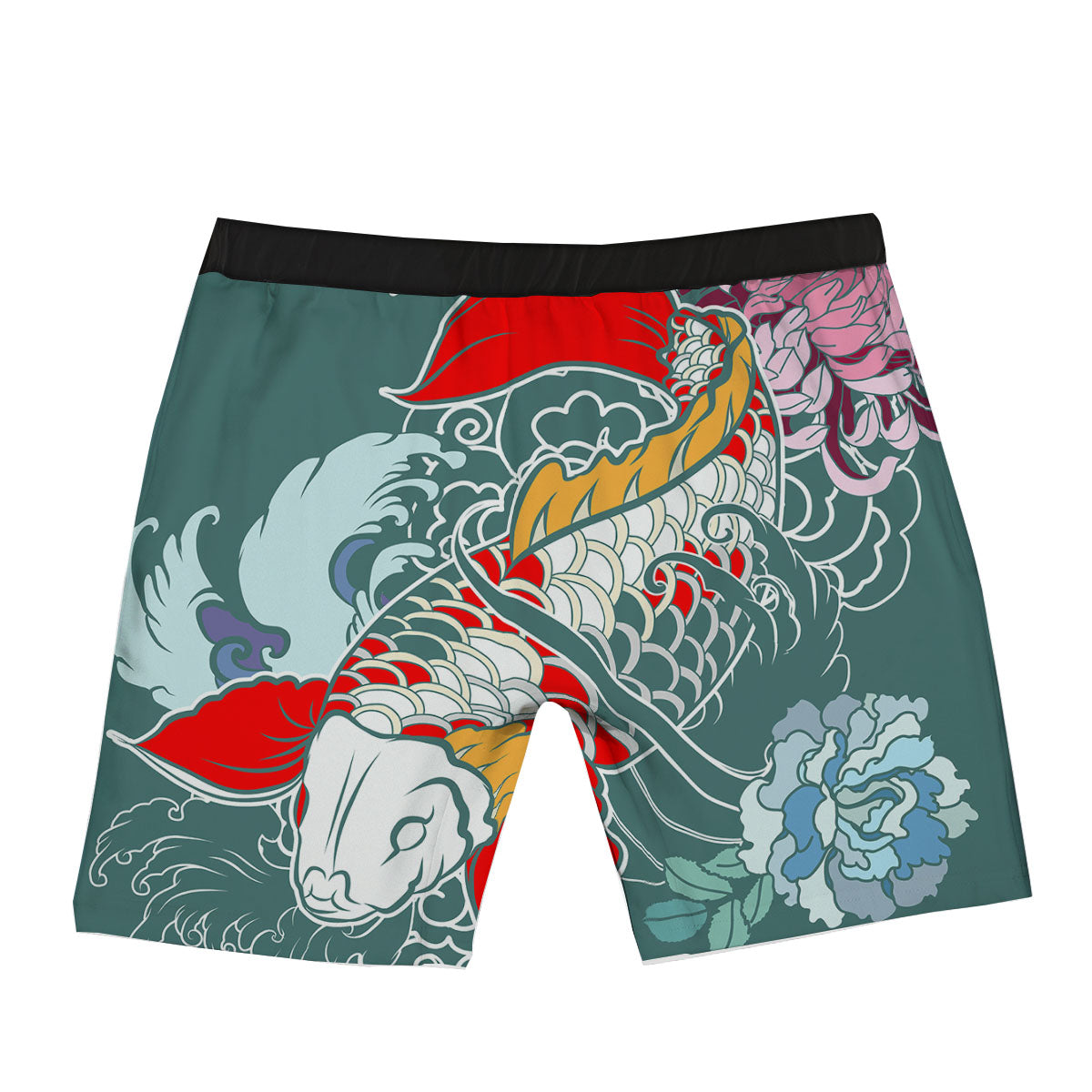 Tattoo Japanese Koi And Flower Print Boxer Briefs-grizzshop