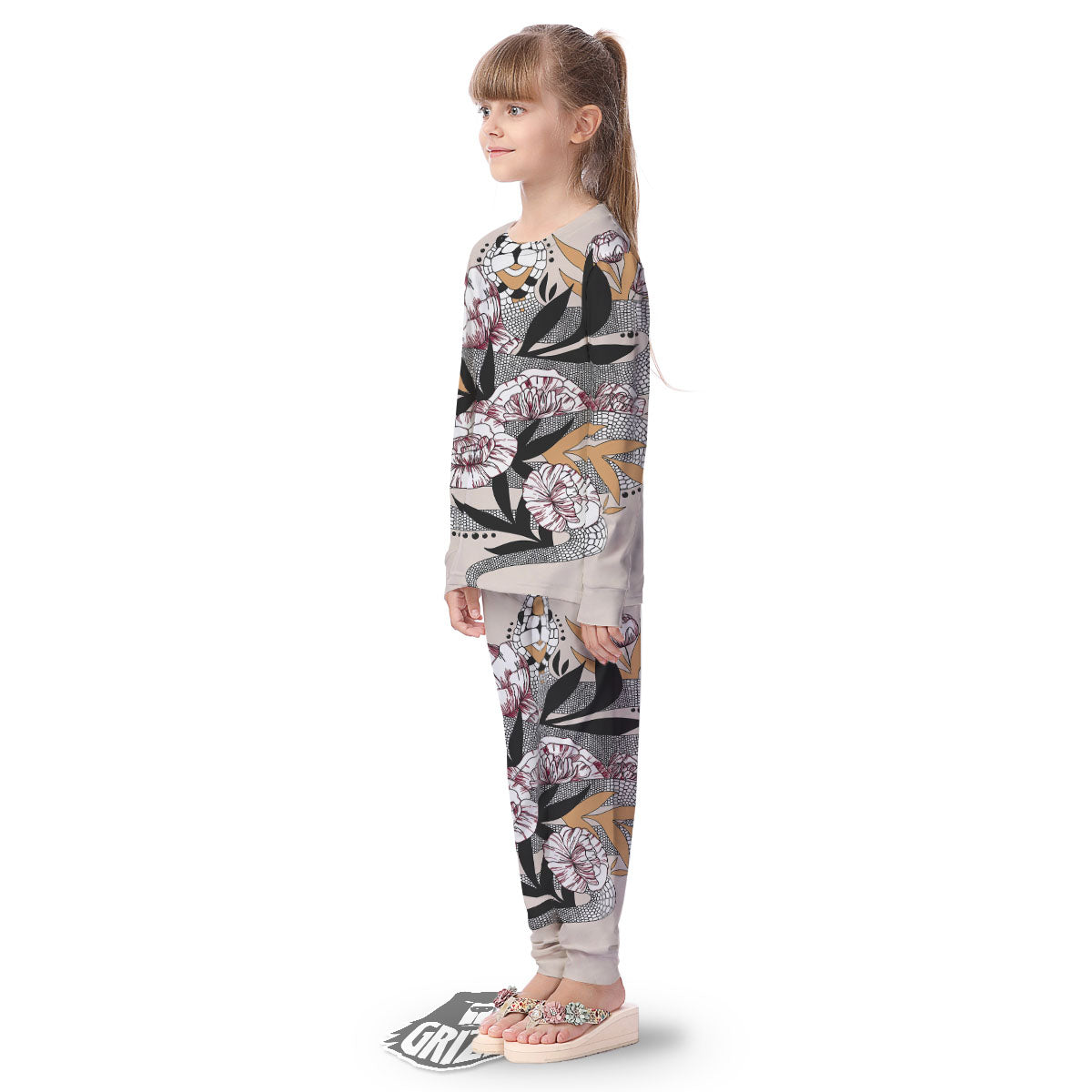 Tattoo Japanese Snake Print Kid's Pajamas-grizzshop