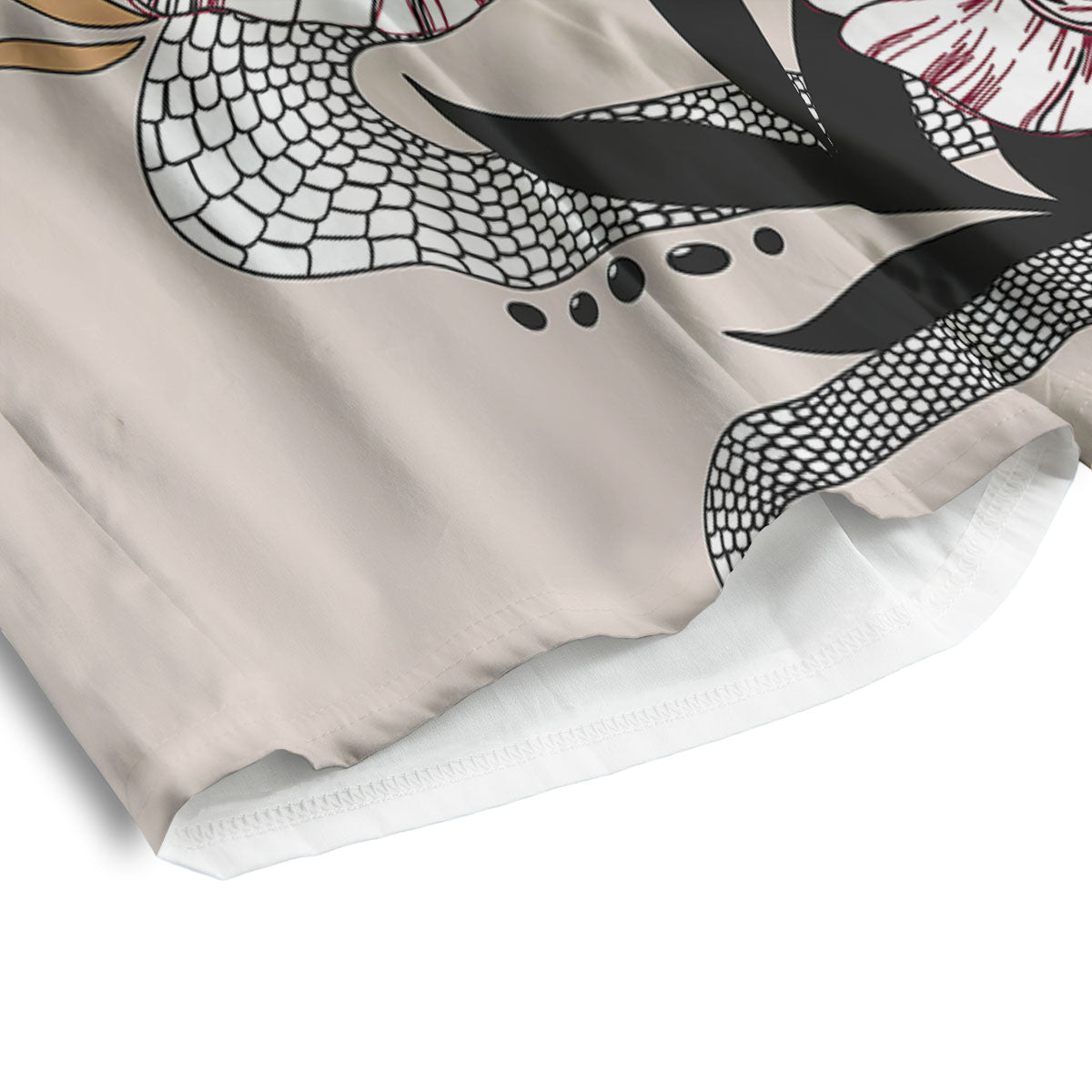 Tattoo Japanese Snake Print Men's Athletic Shorts