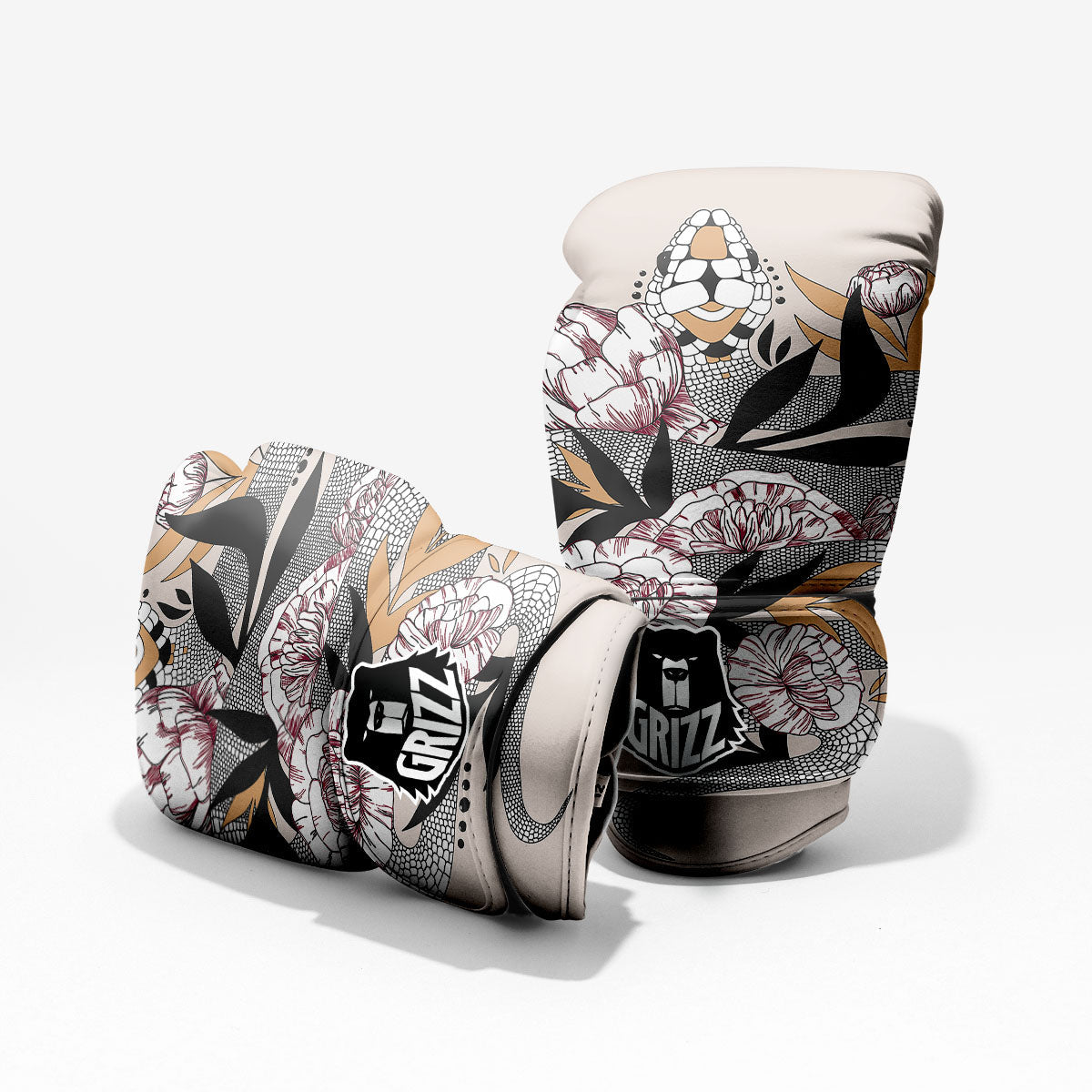 Tattoo Japanese Snake Print Pro Boxing Glove