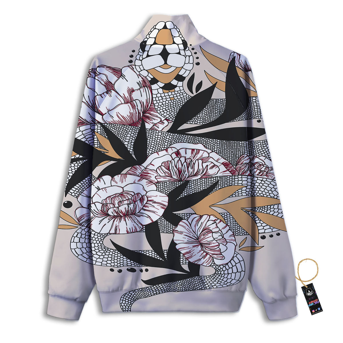 Tattoo Japanese Snake Print Track Jacket-grizzshop