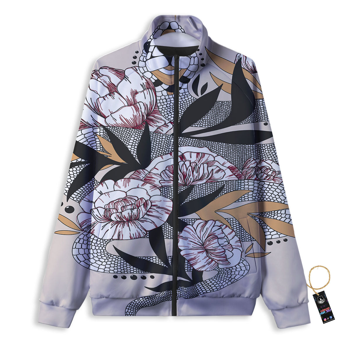 Tattoo Japanese Snake Print Track Jacket-grizzshop