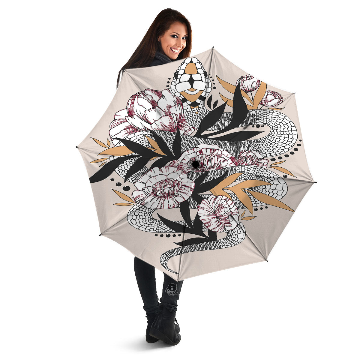 Tattoo Japanese Snake Print Umbrella-grizzshop
