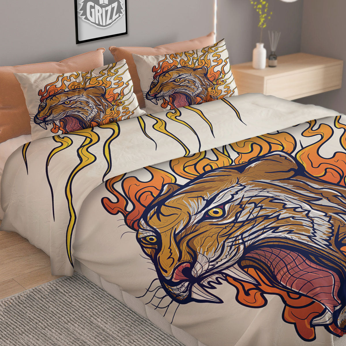 Tattoo Japanese Tiger Print Duvet Cover Bedding Set