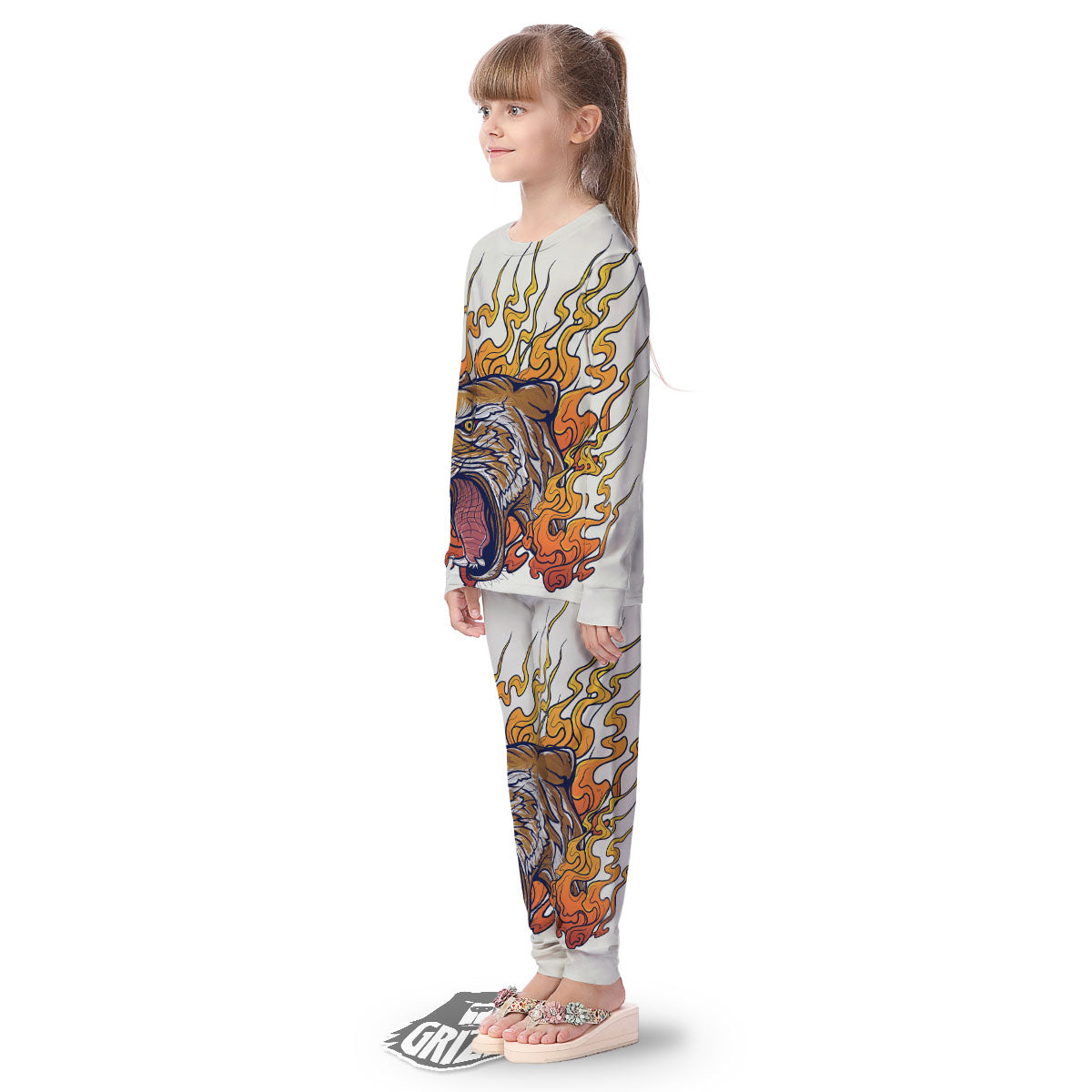 Tattoo Japanese Tiger Print Kid's Pajamas-grizzshop
