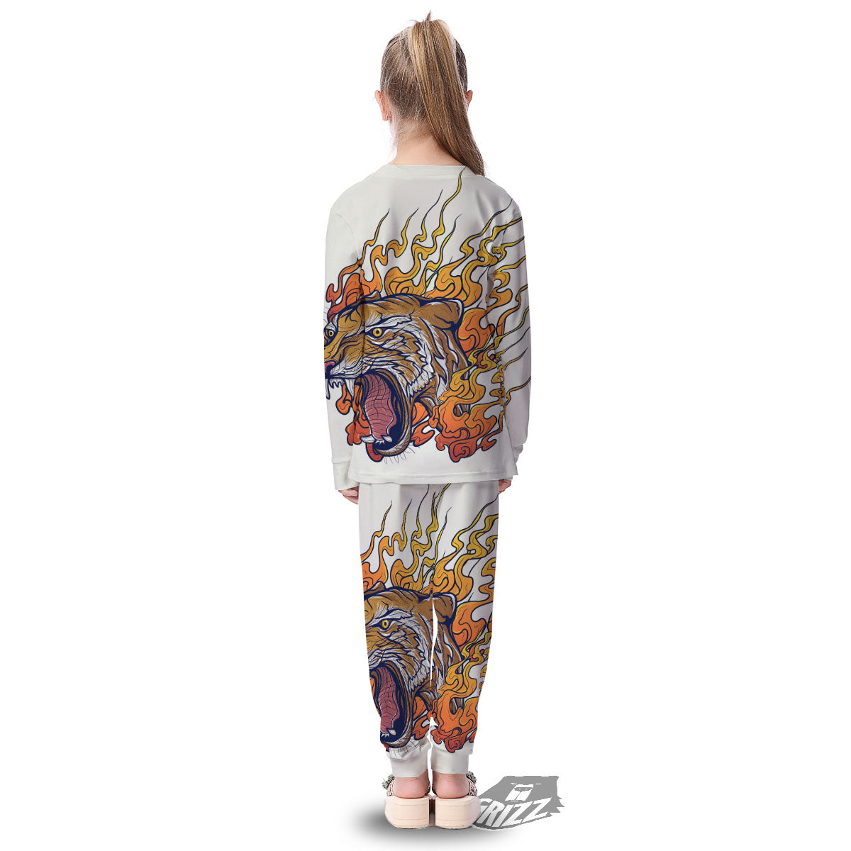 Tattoo Japanese Tiger Print Kid's Pajamas-grizzshop