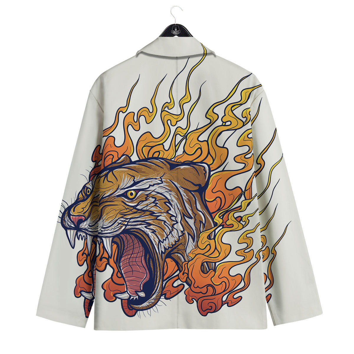 Tattoo Japanese Tiger Print Men's Sport Coat-grizzshop