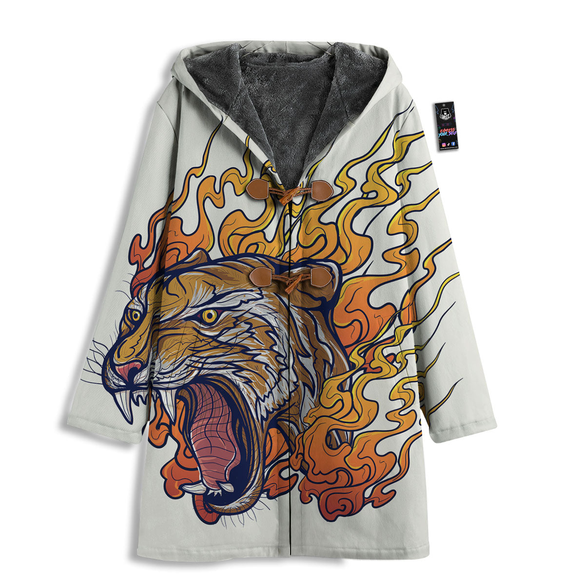 Tattoo Japanese Tiger Print Men's Windbreaker Jacket-grizzshop