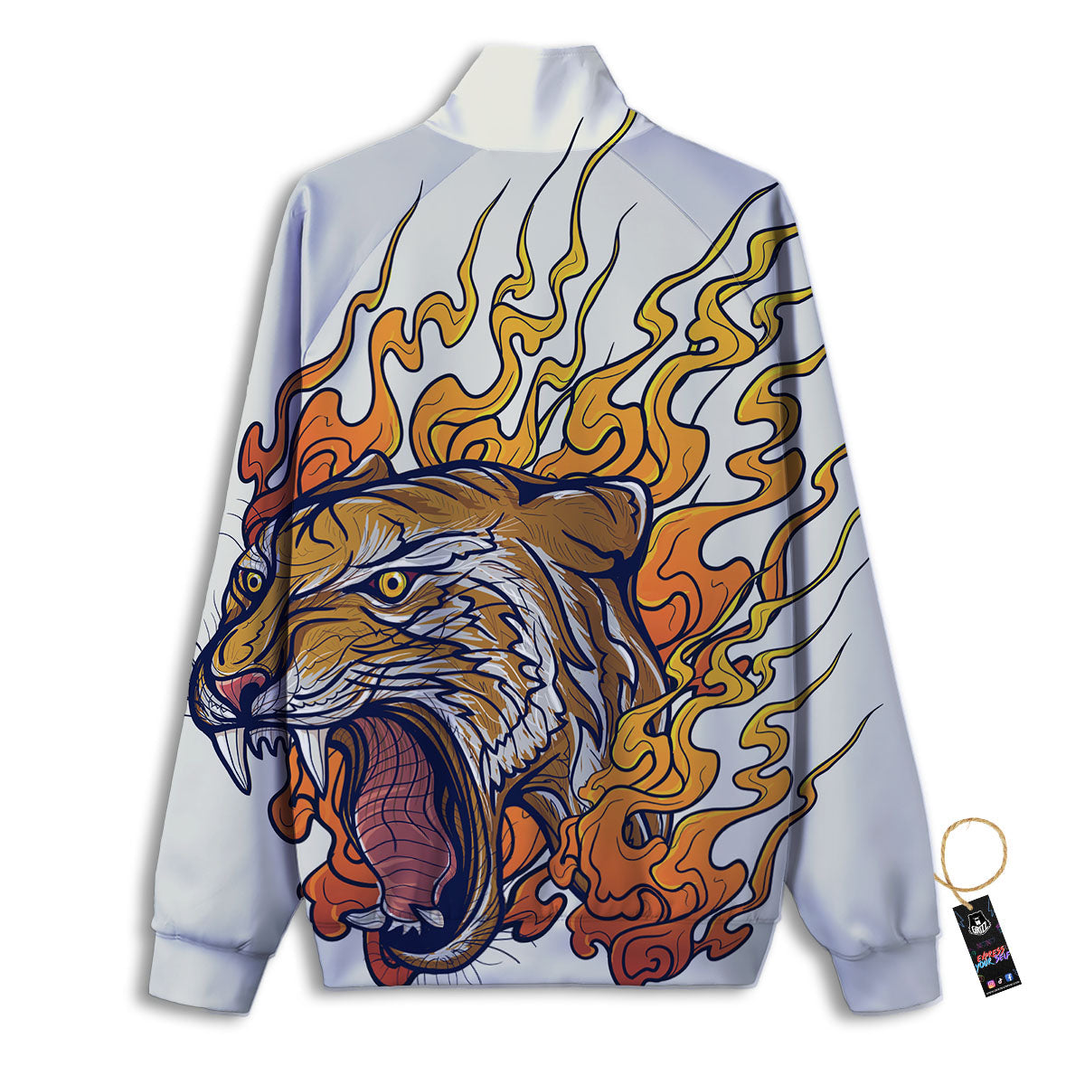Tattoo Japanese Tiger Print Track Jacket-grizzshop